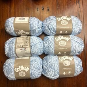 6 SKEINS OF LION BRAND SOFTBALL‎ YARN NITRO